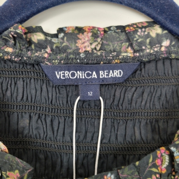 NWT Veronica Beard Farha Floral Smocked Ruffled Minidress Size 12 - Picture 13 of 15